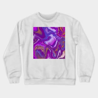 Purple Blue Pink Digital Pour Paint Crewneck Sweatshirt